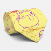 Halloween Witchcraft Muster Neon 01 L Gelb BG Krawatte (Gerollt)