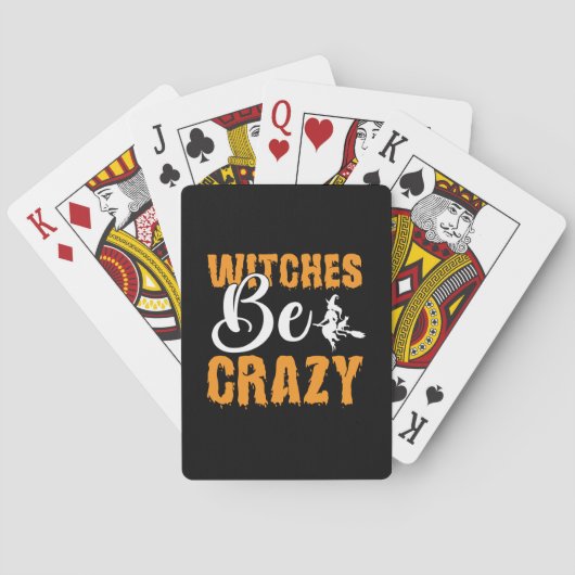 Halloween Witches Be Crazy Birthday Spielkarten (Rückseite)