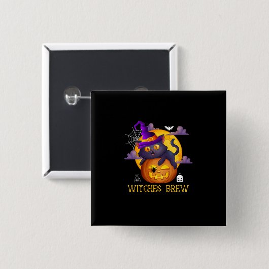 Halloween Witches Brew Button (Vorne & Hinten)