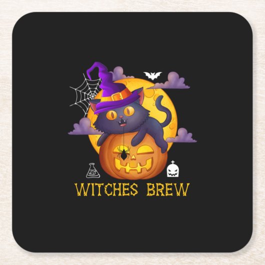 Halloween Witches Brew Rechteckiger Pappuntersetzer (Vorderseite)