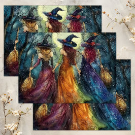 HALLOWEEN WITCHES DECOUPAGE SEIDENPAPIER