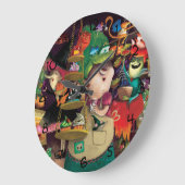 Halloween Witches Kitchen Große Wanduhr (Winkel)