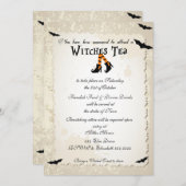 Halloween Witchs' Tea-Party Einladung (Vorne/Hinten)