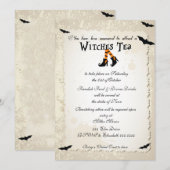 Halloween Witchs' Tea-Party Einladung (Vorne/Hinten)
