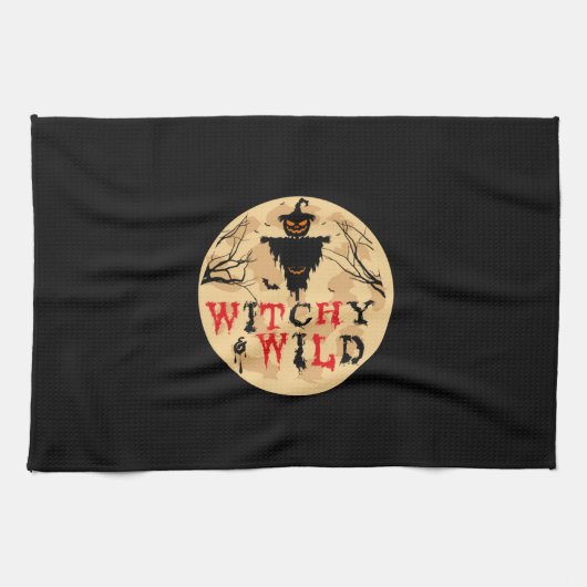Halloween Witchy and Wild Geburtstag Geschirrtuch (Horizontal)