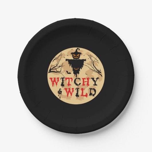 Halloween Witchy and Wild Geburtstag Pappteller (Vorderseite)