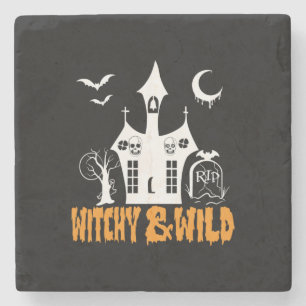 Halloween Witchy and Wild Geburtstag Steinuntersetzer