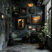 Halloween Witchy Black Cat Art - herunterladbar Poster