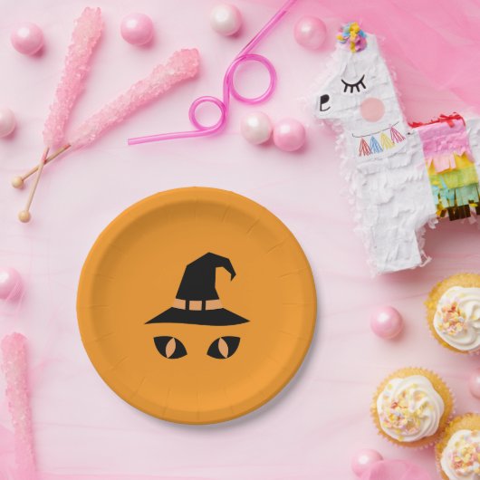 Halloween witchy cat pappteller (Party)