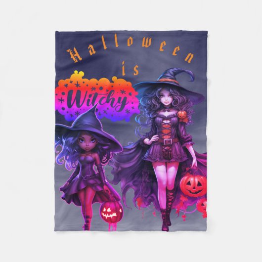Halloween witchy Fleece Blanket (Vorderseite)