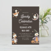 Halloween Witchy Goose Spooky Kindergeburtstag Einladung (Stehend Vorderseite)
