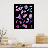 Halloween : Witchy Goth Pattern Poster (Küche)