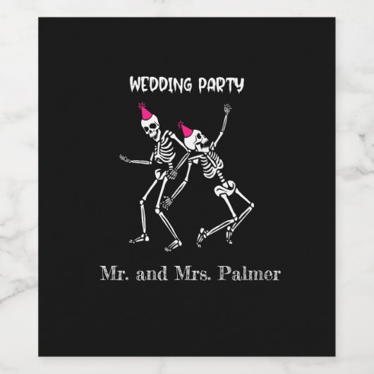 Halloween Witchy Goth Wedding Party Weinetikett (Einzelnes Label)