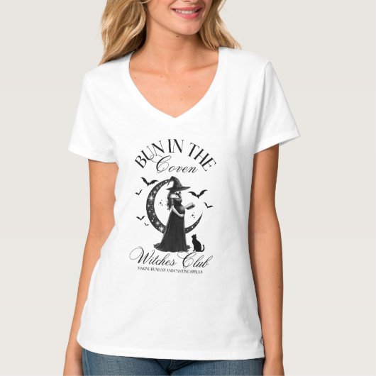 Halloween Witchy Pregnancy T-Shirt (Vorderseite)