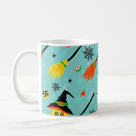 Halloween Witchy Seamless Theme Kaffeetasse (Links)