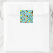 Halloween Witchy Seamless Theme Quadratischer Aufkleber (Tasche)