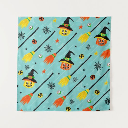 Halloween Witchy Seamless Theme Wandteppich (Vorderseite)