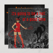 Halloween Witchy-Teufelskreis Einladung (Vorne/Hinten)