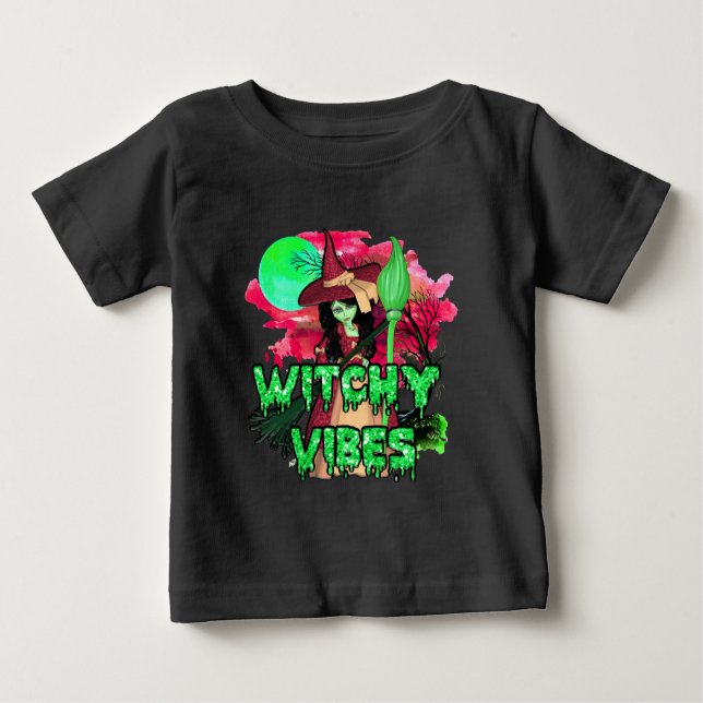 Halloween Witchy Vibes Baby T-shirt (Vorderseite)