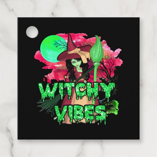 Halloween Witchy Vibes Geschenkanhänger (Vorderseite)