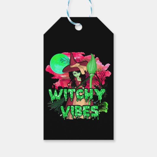 Halloween Witchy Vibes Geschenkanhänger (Vorderseite)