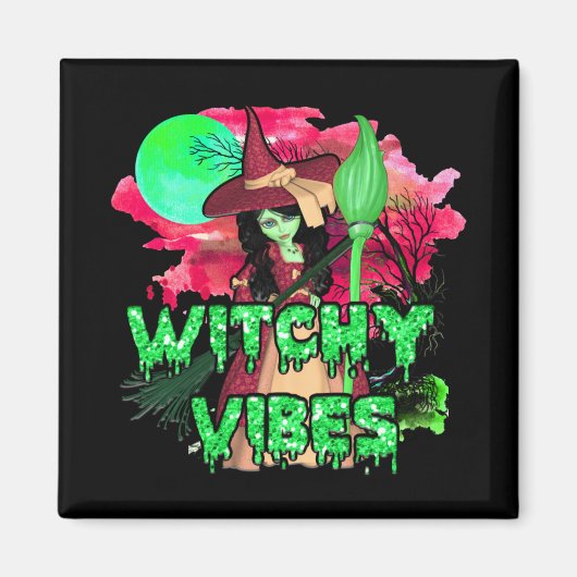 Halloween Witchy Vibes Magnet (Vorne)