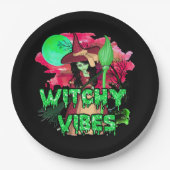 Halloween Witchy Vibes Pappteller (Vorderseite)