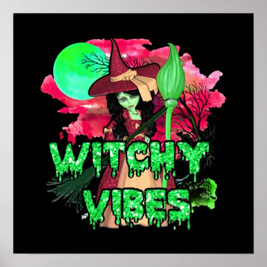 Halloween Witchy Vibes Poster (Vorne)