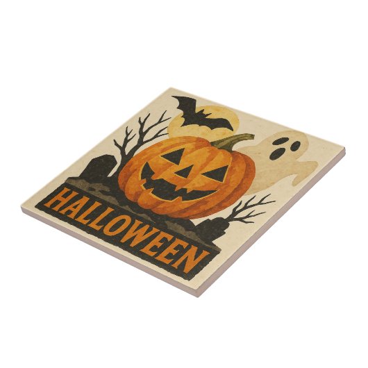 Halloween with a sensual collage technique fliese (Seite)