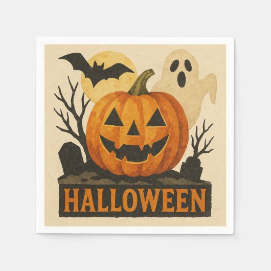 Halloween with a sensual collage technique serviette (Vorderseite)