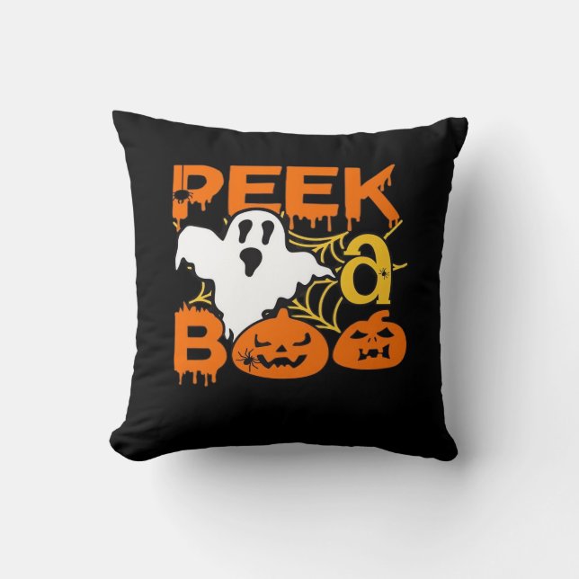 Halloween With Pumpkins Peekaboo Kissen (Vorderseite)