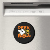 Halloween With Pumpkins Peekaboo Magnet (In Situ (Geschirrspüler))