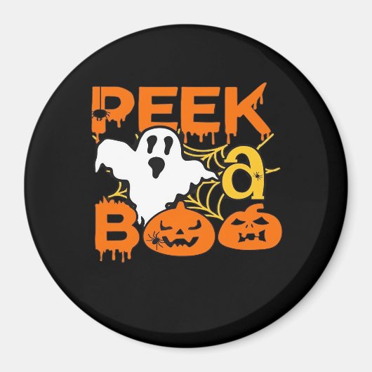 Halloween With Pumpkins Peekaboo Magnet (Vorne)