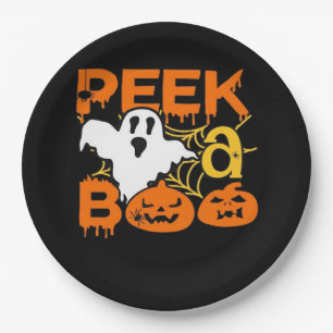 Halloween With Pumpkins Peekaboo Pappteller