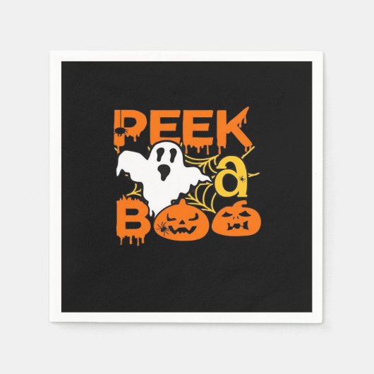 Halloween With Pumpkins Peekaboo Serviette (Vorderseite)