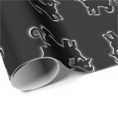 Halloween Witz Bat Cat Geschenkpapier (Rolleneckpunkt)