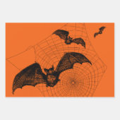 Halloween Witz Bat Spider 3-pc-Set Geschenkpapier Set (Vorderseite 3)