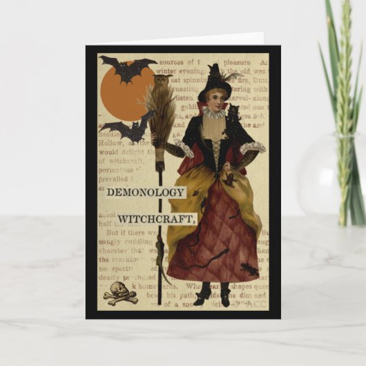 Halloween Witz Bats Moon Owl Skull Karte (Vorderseite)