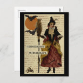 Halloween Witz Bats Moon Owl Skull Postkarte (Vorne/Hinten)
