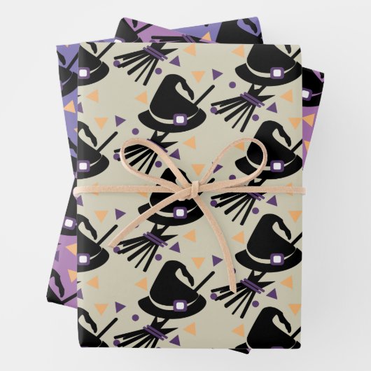 Halloween Witz Broom Wrapping Paper Sheets Geschenkpapier Set (Beispiel)