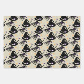 Halloween Witz Broom Wrapping Paper Sheets Geschenkpapier Set (Vorderseite)