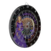 Halloween Witz Geburtstag Lila Dartscheibe (Vorderseite Links)