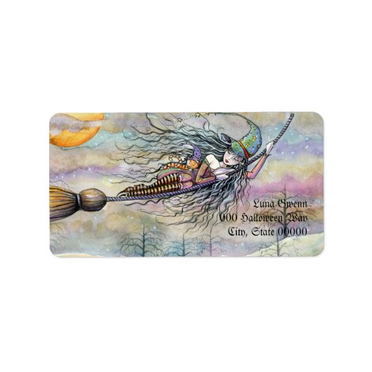 Halloween Witz in Flight Address Labels Adressaufkleber (Vorne)