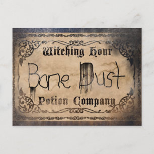 Halloween-Witz-Knochenstaub-Antik-Potionszutat Postkarte