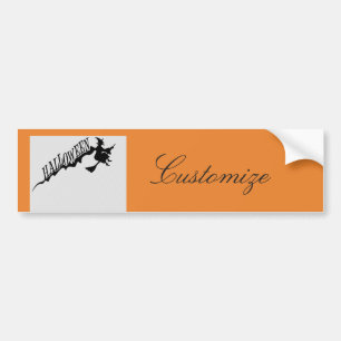 Halloween Witz Riding Broom Thunder_Cove Autoaufkleber