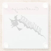 Halloween Witz Riding Broom Thunder_Cove Glasuntersetzer (Rückseite)