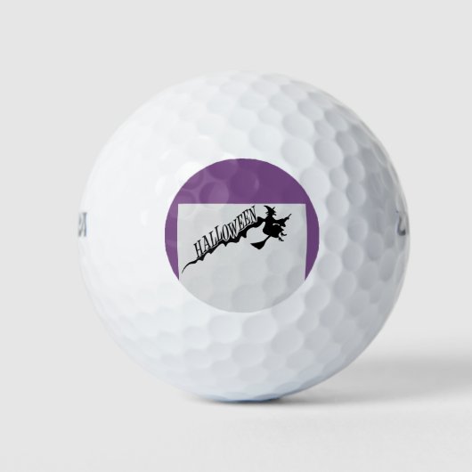 Halloween Witz Riding Broom Thunder_Cove Golfball (Vorderseite)