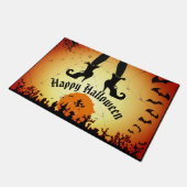 Halloween Witz und Fledermaus vor der Tür Fußmatte (Schrägansicht)