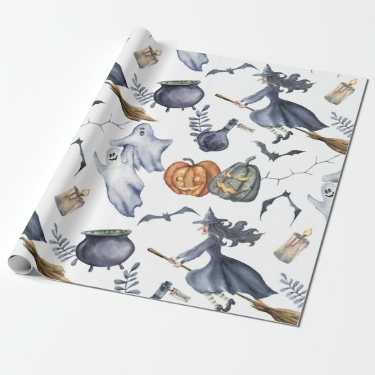 Halloween Witz und Ghost Wrapping Paper Geschenkpapier (Ungerollt)