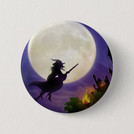 Halloween Witz Vollmond Button (Vorderseite)